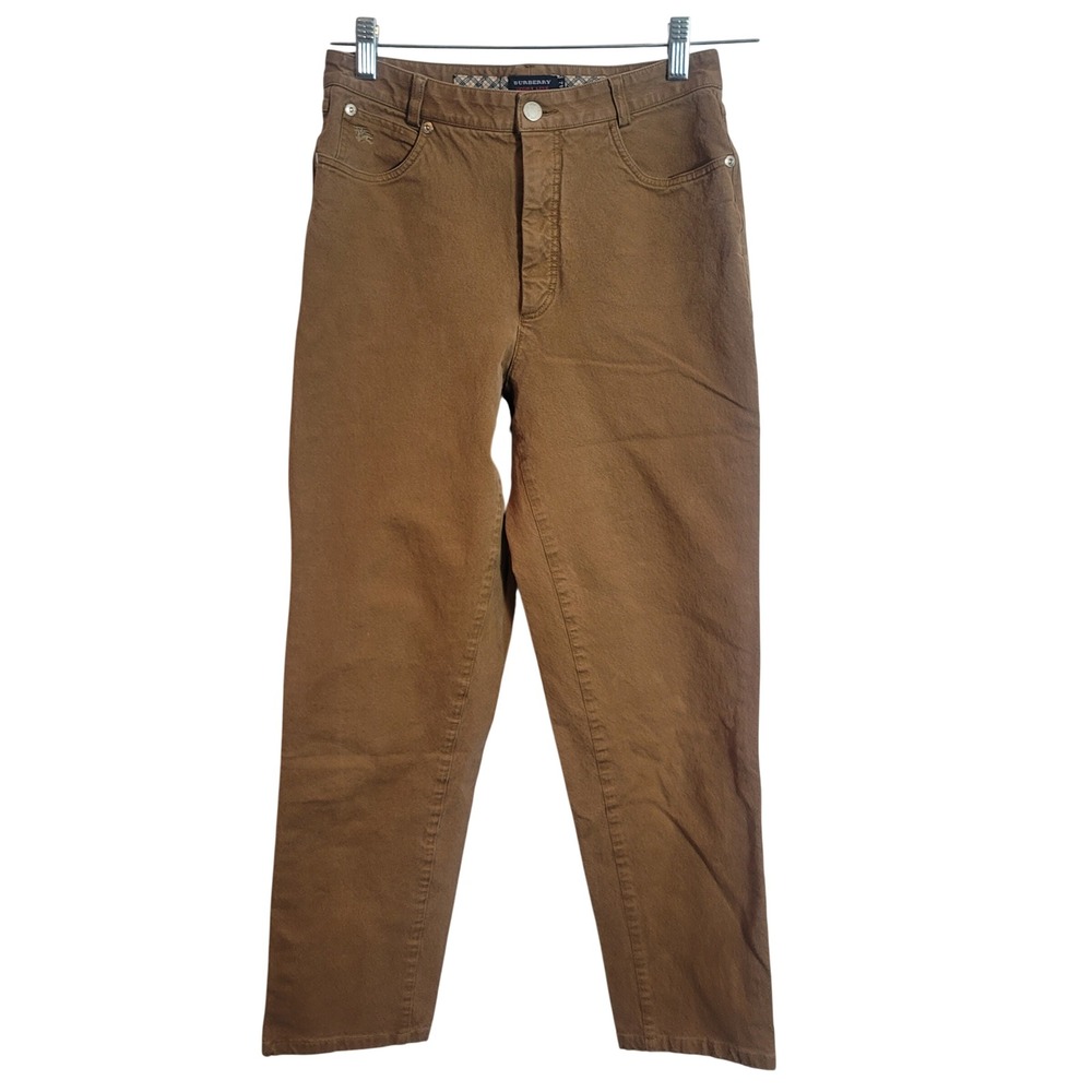 Burberry Sport Line Brown Straight Leg Trousers High Rise Pants‎ Size 42 IT 27W